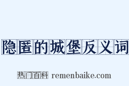 隐匿的城堡反义词是什么意思的图片
